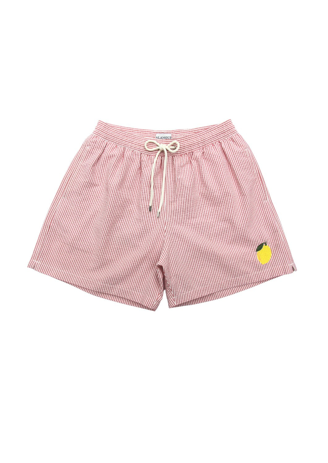 short de bain rouge et blanc homme