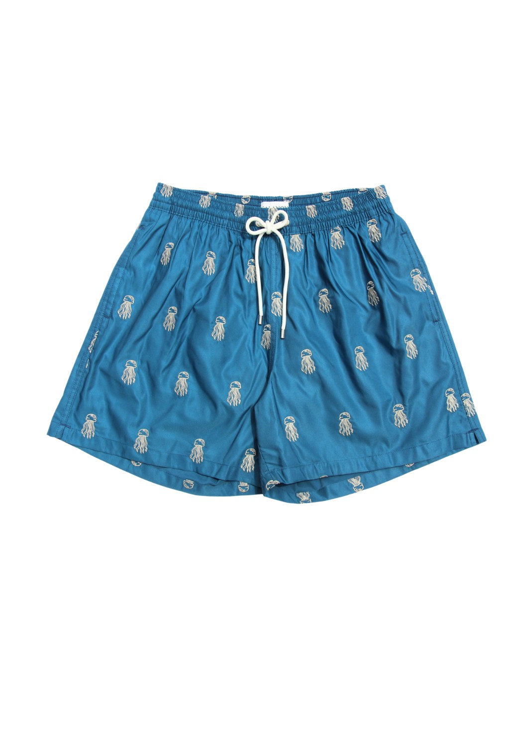 maillot de bain bleu masculin avec broderie marine